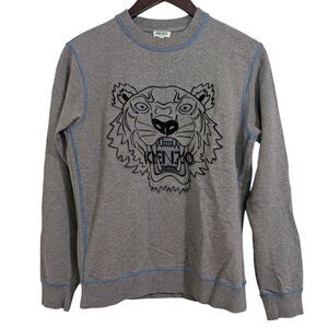 Kenzo Paris Tiger Head Embroidered Sweatshirt - Grey Men's XS